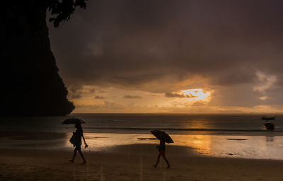 Scenic view of sea at sunset