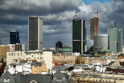 View of skyscrapers in city