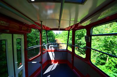 Interior of boat against sky