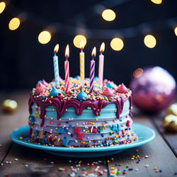 Close-up of cake on table