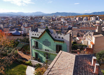 High angle shot of townscape