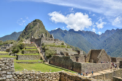 View of old ruins against cloudy sky