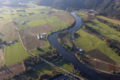 High angle view of agricultural field