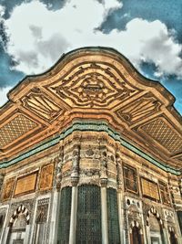 Low angle view of temple against sky