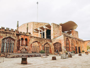 Exterior of old building against sky