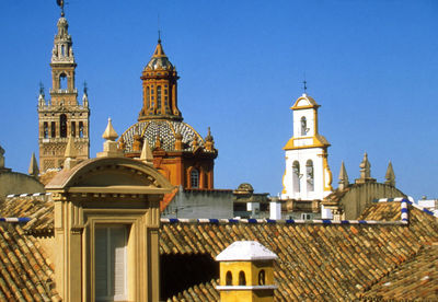 High section of church against blue sky
