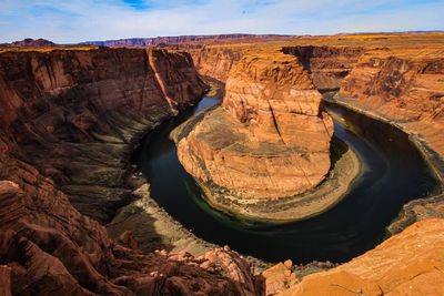 Rock formations at riverbank