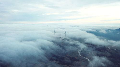 Aerial view of clouds over landscape