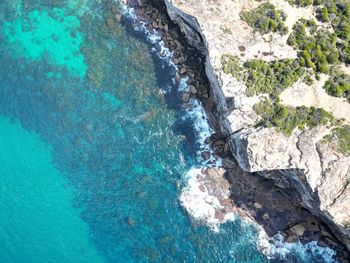 High angle view of beach