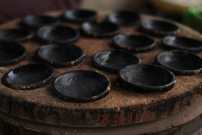 Close-up of old machine part