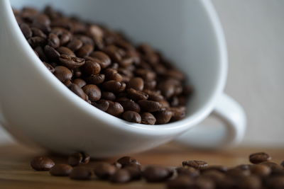 Close-up of coffee beans in bowl