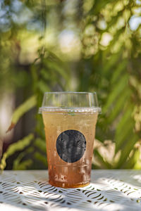 Close-up of drink on table