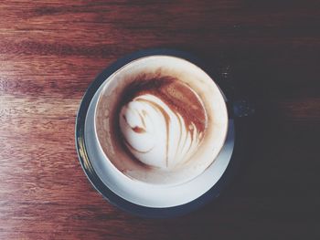 High angle view of coffee on table