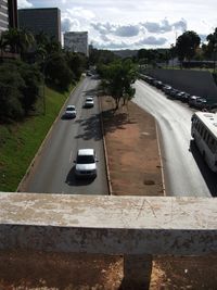 Road passing through city