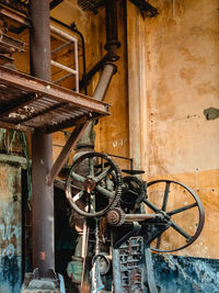 Old machinery in abandoned building