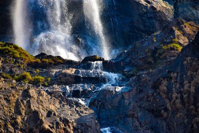 Scenic view of waterfall