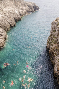 High angle view of sea