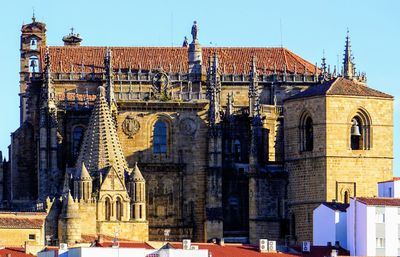 Historic building against sky in city. catedral de plasencia 