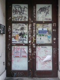 Graffiti on glass door
