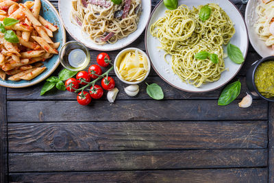 Directly above shot of food on table