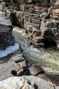 Scenic view of waterfall