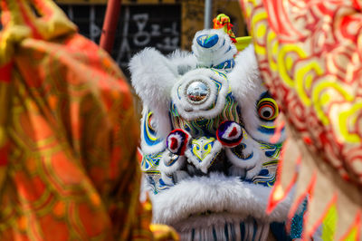 Close-up of costumes at market