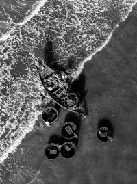 High angle view of fishing boat