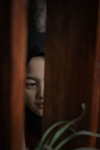 Close-up portrait of a young woman