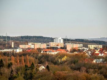 High angle view of residential district