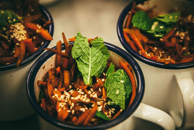 Close-up of food in cups