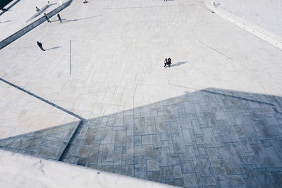 High angle view of people at oslo opera house