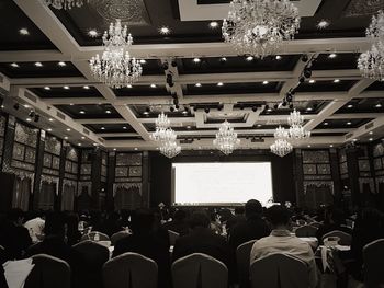 People sitting in town square