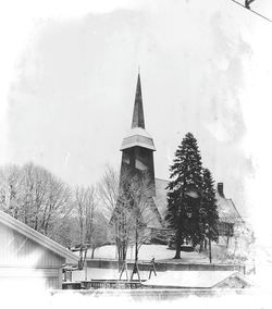 View of frozen trees against sky during winter