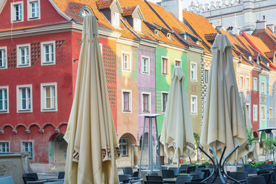 Low angle view of buildings in city