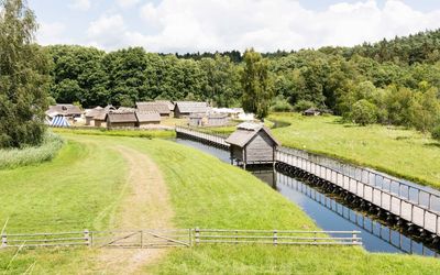 Scenic view of land against sky