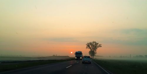 Country road at sunset