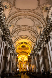 Interior of illuminated cathedral