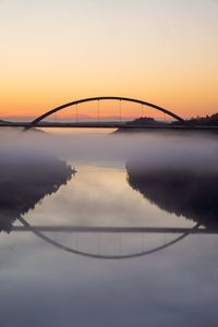 Scenic view of bridge against sky during sunset