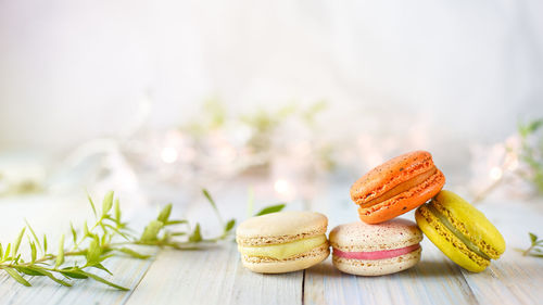 Close-up of cookies on table