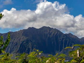 Low angle view of mountains against sky