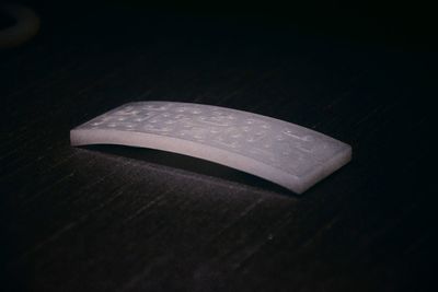 Close-up of open book on table