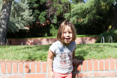 Portrait of cute girl smiling