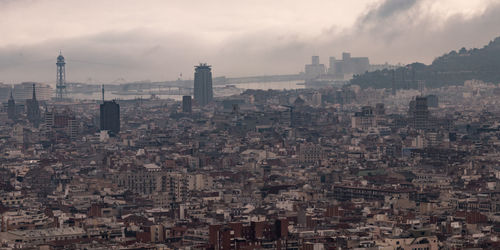 Aerial view of buildings in city