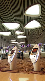 Illuminated lamp on table