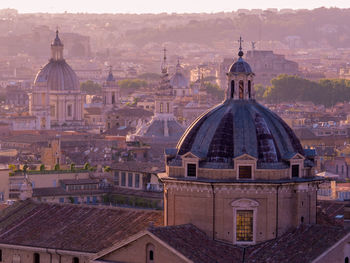 High angle view of buildings in city