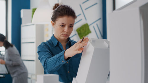 Businesswoman working at office