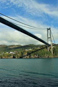 Bridge over sea against sky