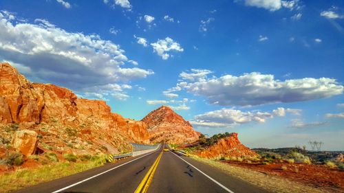 Road passing through mountains