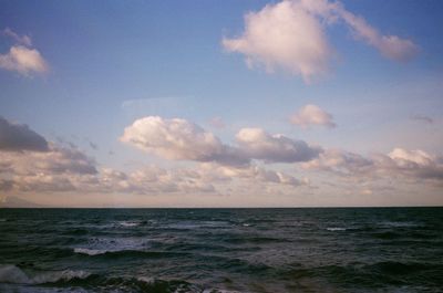 Scenic view of sea and cloudy sky