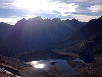 Scenic view of mountains against sky